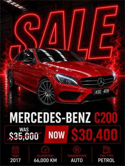 2017 Mercedes-Benz C-Class C200 Sedan W205 808MY for sale in Melbourne - North East